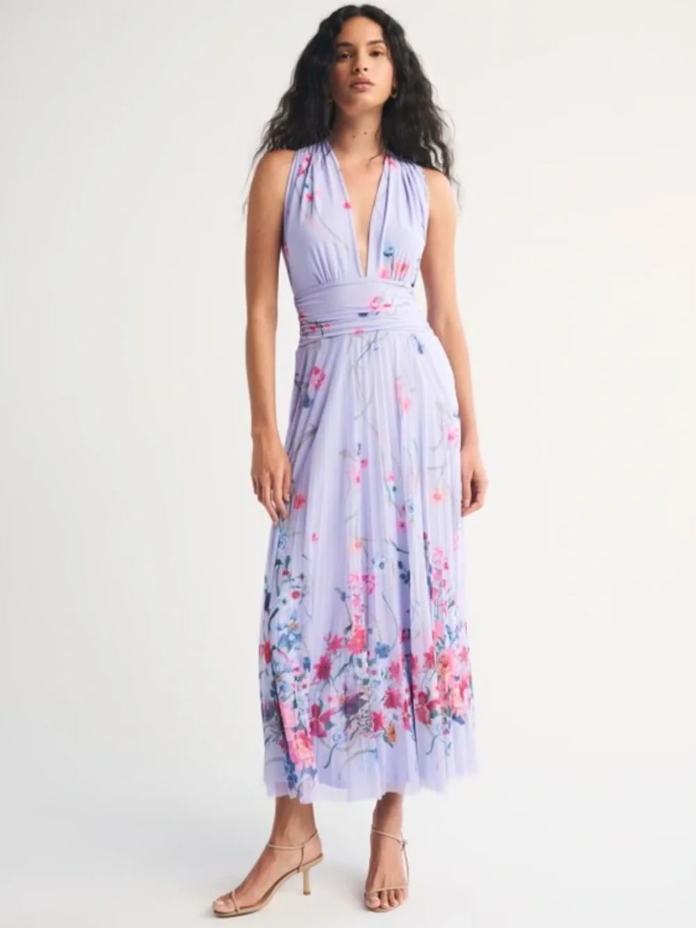 Abercrombie & Fitch Giselle 5-in-1 Convertible Maxi Dress, Lavender Floral